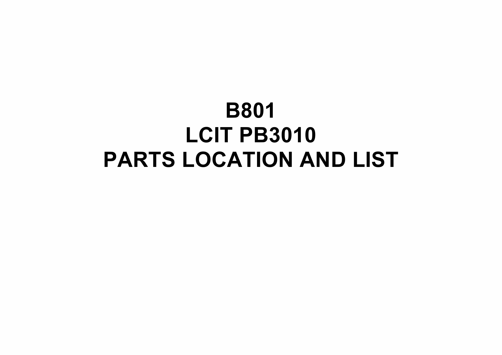 RICOH Options B801 LCIT-PB3010 Parts Catalog PDF download-1